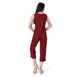 Mantra maroon solid sleeveless Jumpsuit