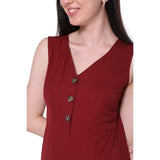 Mantra maroon solid sleeveless Jumpsuit