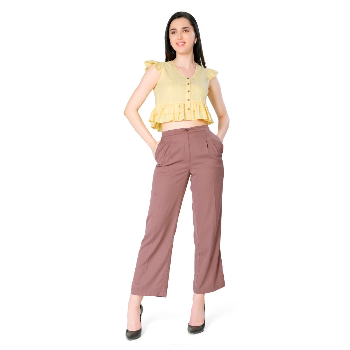 Mantra mauve pleated trouser