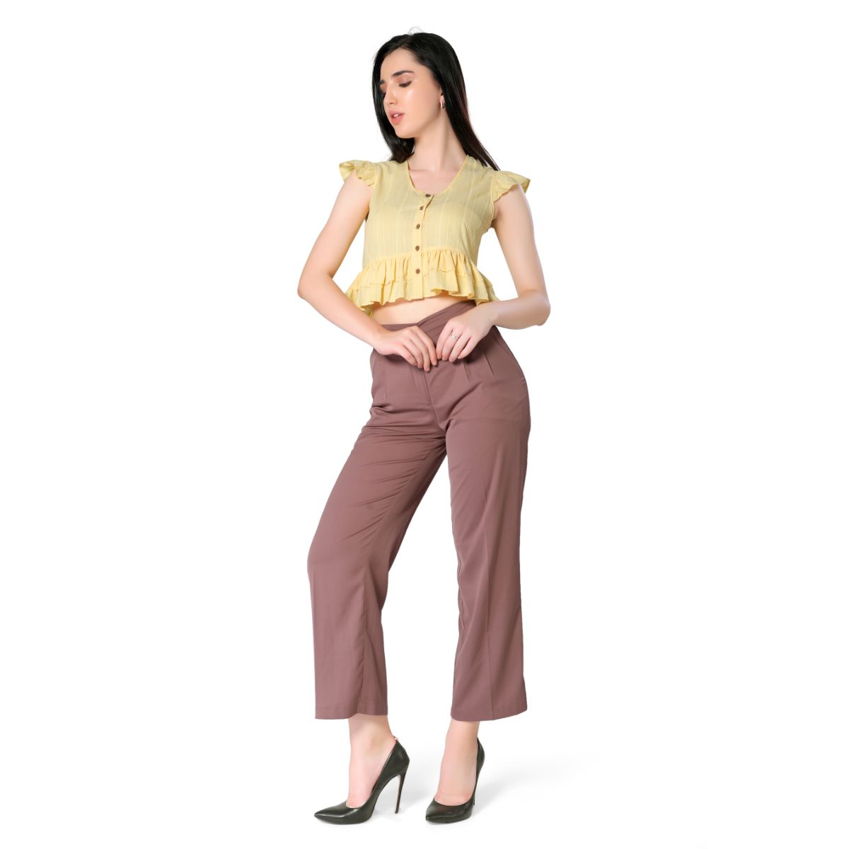 Mantra mauve pleated trouser