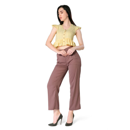 Mantra mauve pleated trouser