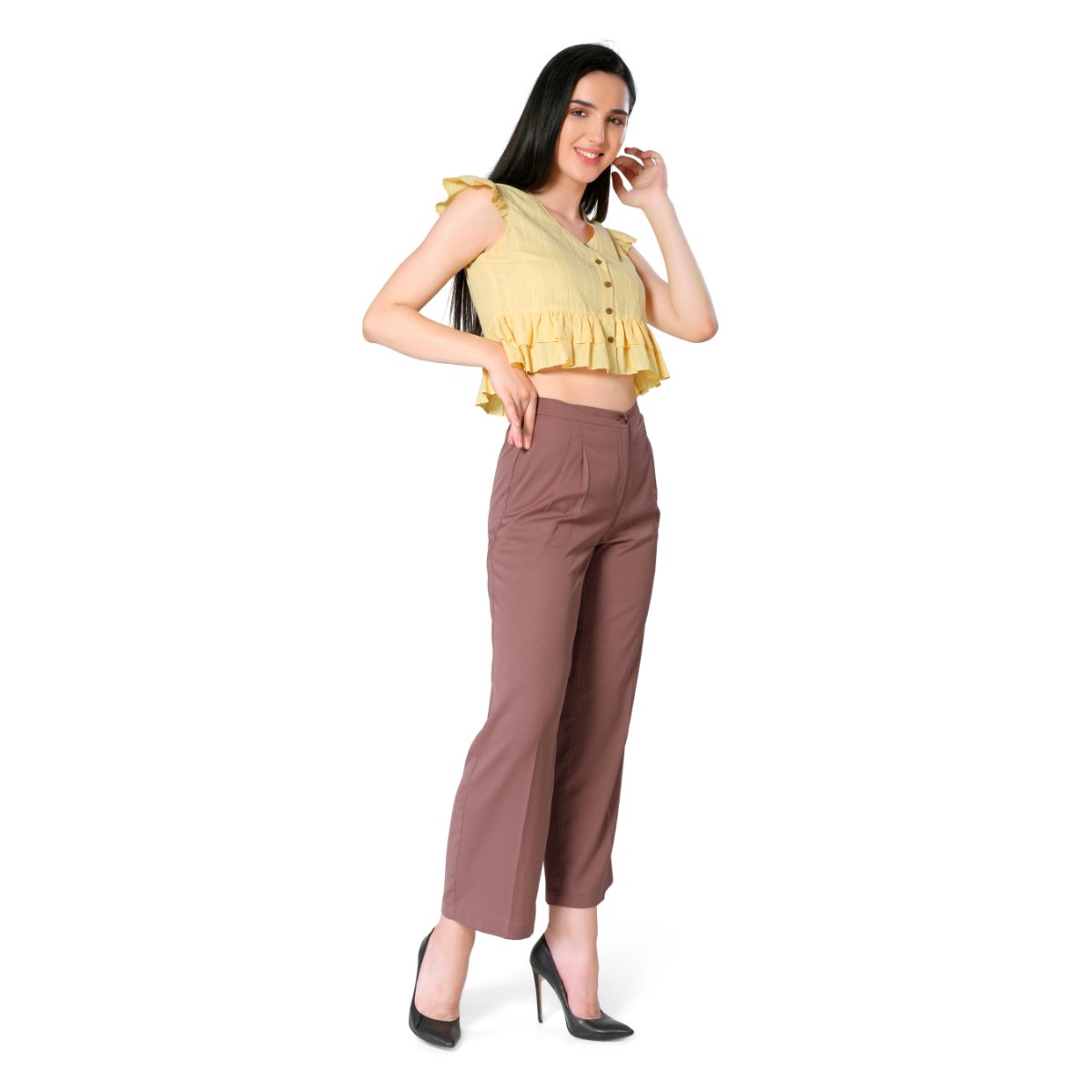 Mantra mauve pleated trouser