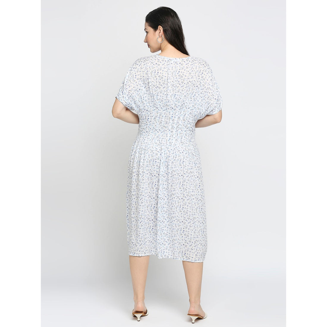 Mantra blue nipped waist dress