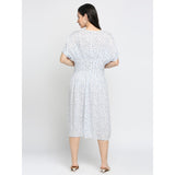 Mantra blue nipped waist dress