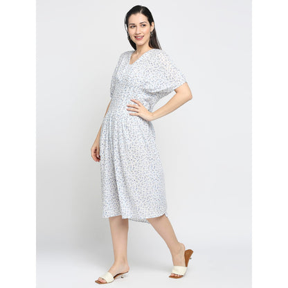 Mantra blue nipped waist dress