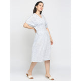 Mantra blue nipped waist dress