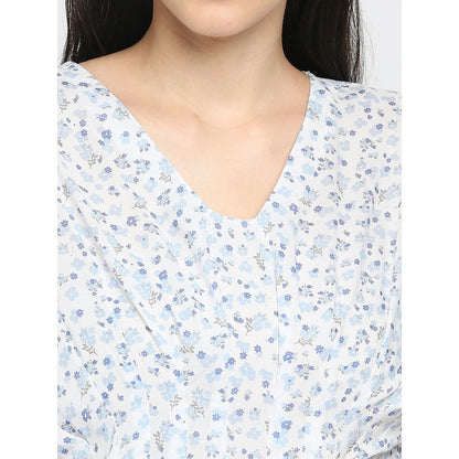 Mantra blue nipped waist dress