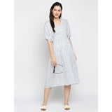 Mantra blue nipped waist dress