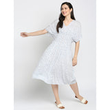 Mantra blue nipped waist dress