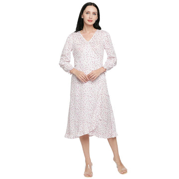 Mantra pink wrap-over front dress