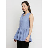 Mantra grey gathered sleevless top