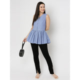 Mantra grey gathered sleevless top