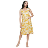 Mantra yellow printed A line dress