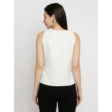 Mantra white solid halter neck top