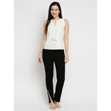 Mantra white solid halter neck top