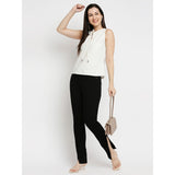 Mantra white solid halter neck top