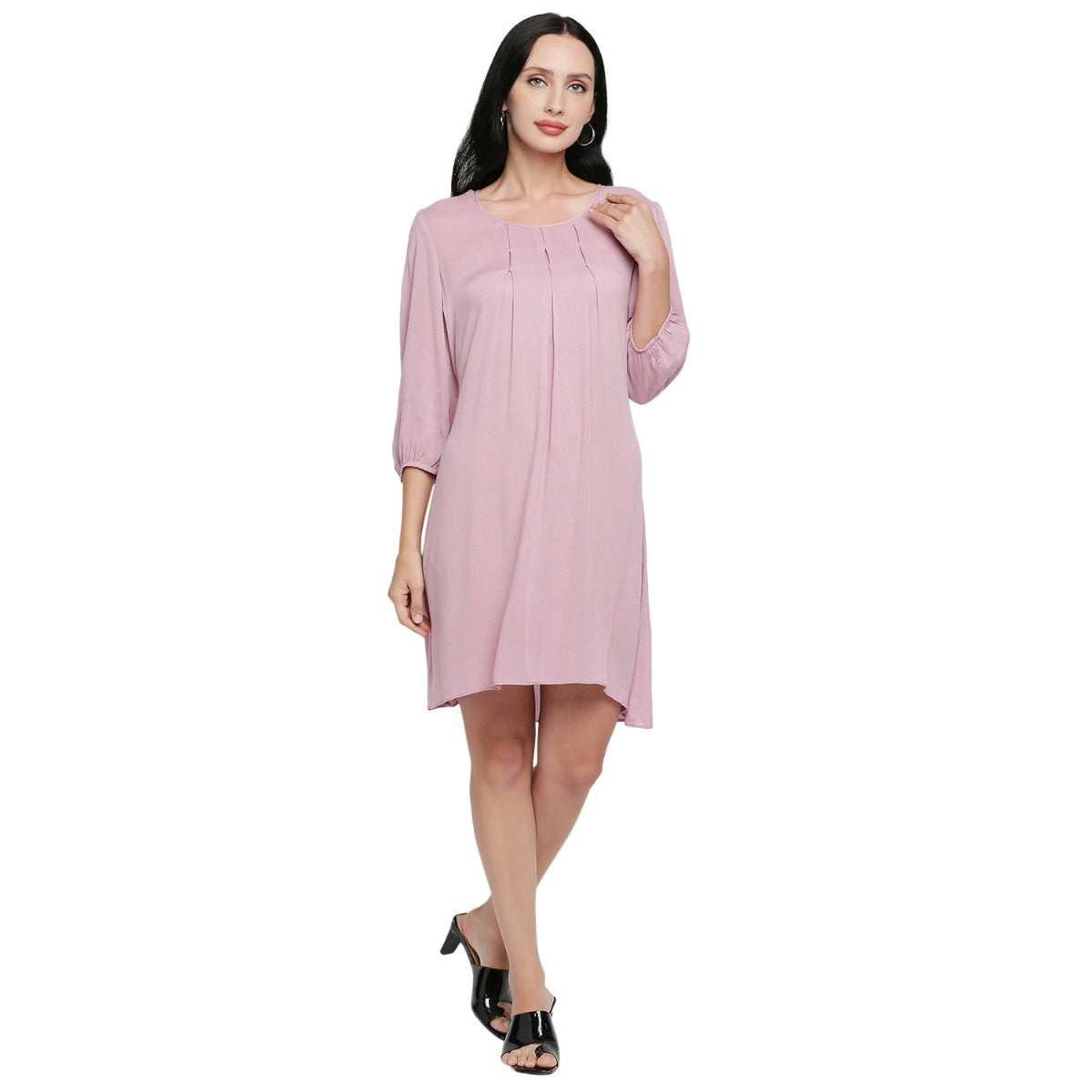 Mantra Solid A-line Dress