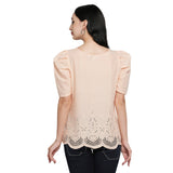 Mantra peach hakoba top / Cutwork top
