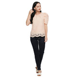 Mantra peach hakoba top / Cutwork top