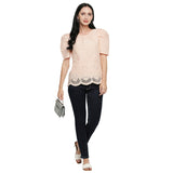 Mantra peach hakoba top / Cutwork top