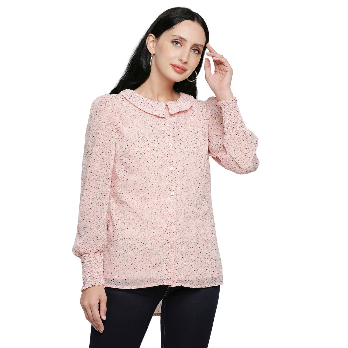 Mantra pink floral printed shirt