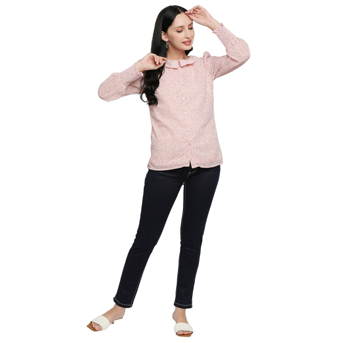 Mantra pink floral printed shirt