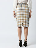 Mantra plaid pencil skirt