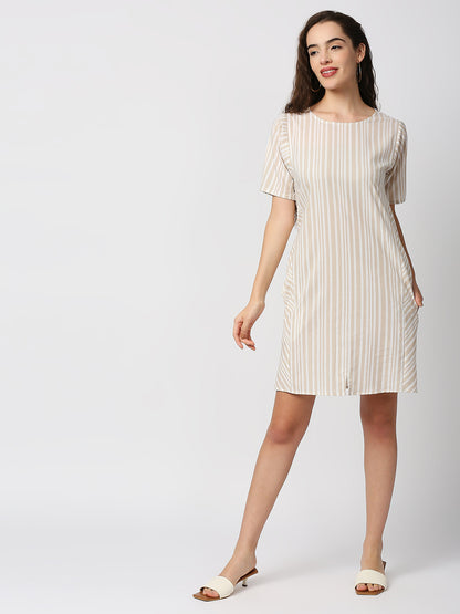 Mantra striped  A-line dress