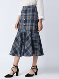 Mantra checkered  circular hem  skirt