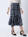 Mantra checkered  circular hem  skirt