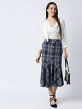 Mantra checkered  circular hem  skirt