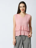 "Mantra sleeveless tier top"