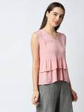 "Mantra sleeveless tier top"