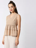 "Mantra sleeveless tier top"