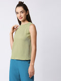 Mantra sleevless front, back yoke top