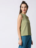Mantra sleevless front, back yoke top