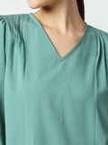 Mantra buttoned hem slit top