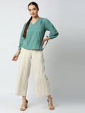 Mantra buttoned hem slit top