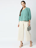 Mantra buttoned hem slit top
