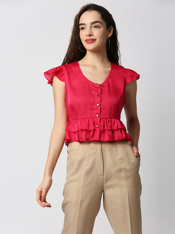 Mantra frill crop top