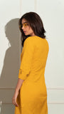 Mantra Yellow embroidred wrapon dress