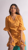 Mantra Yellow Solid Short dress