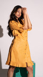 Mantra Yellow Solid Short dress