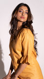 Mantra Yellow Solid Short dress