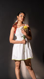 Mantra White Solid Short Dress