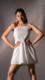 Mantra White Solid Short Dress
