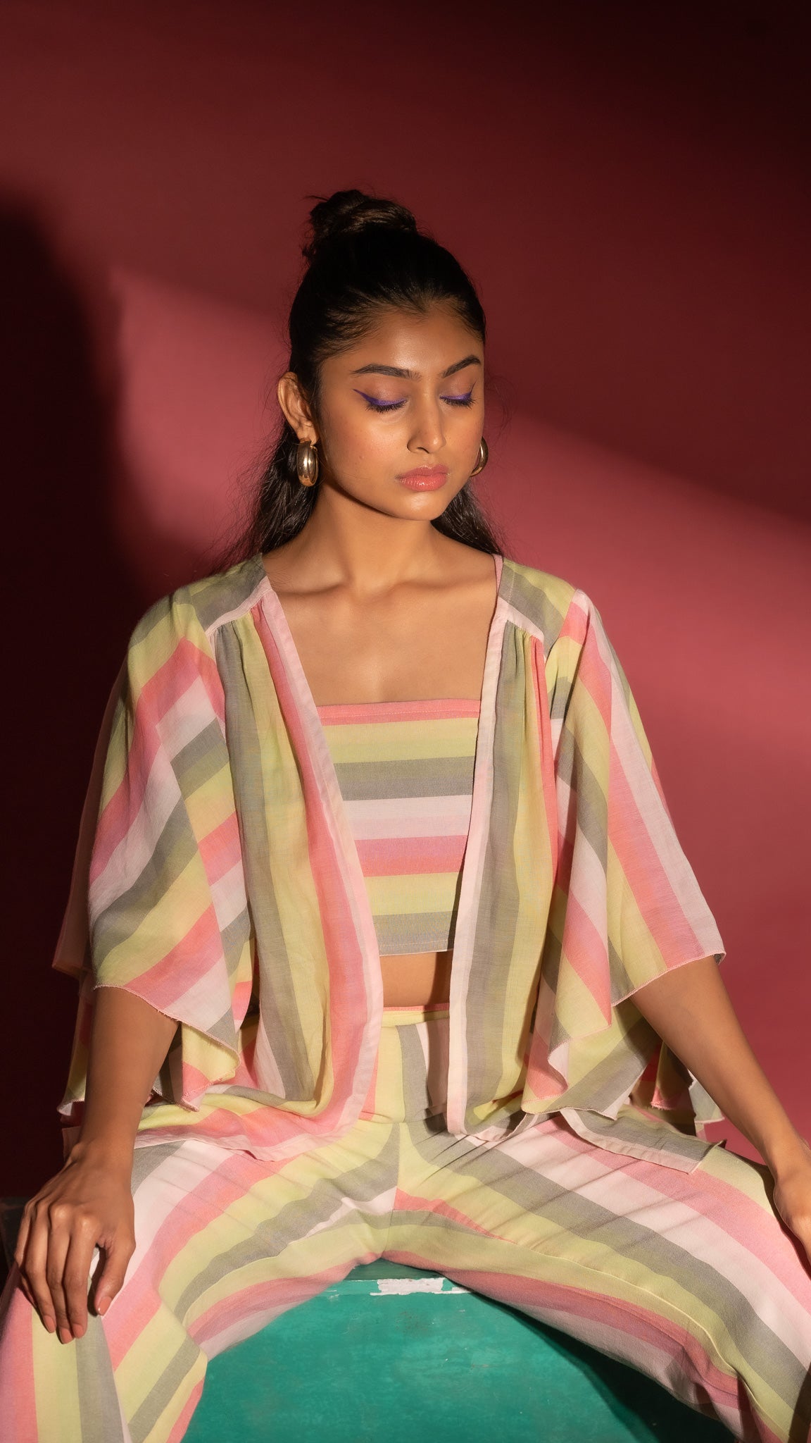 Mantra Pink Striped Co-ord Set