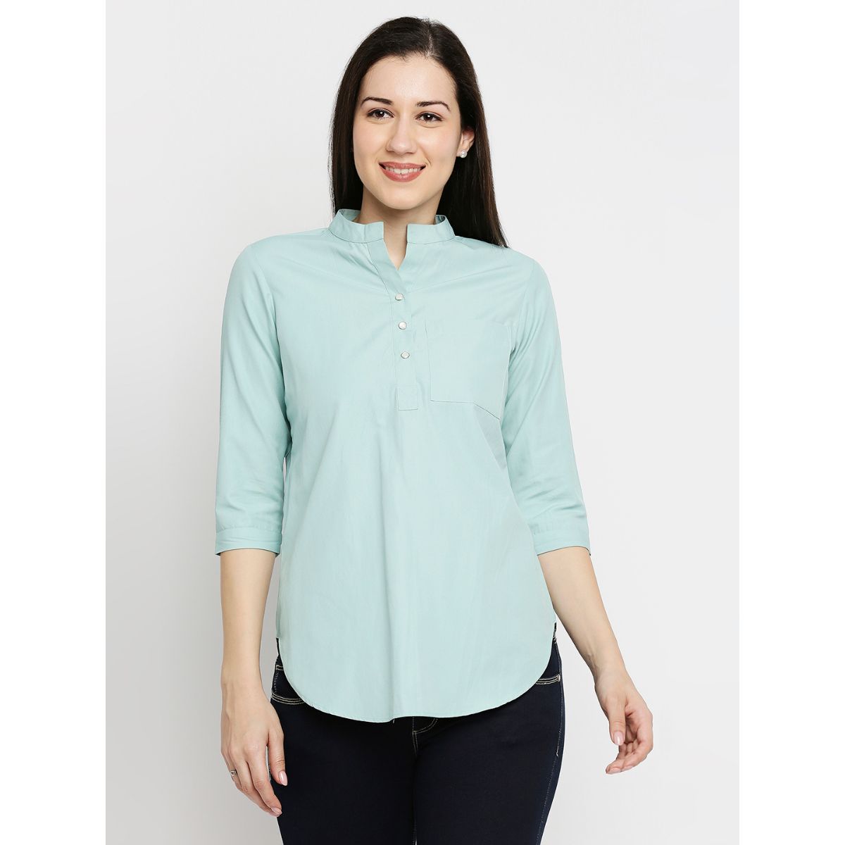 Mantra green front pocket top